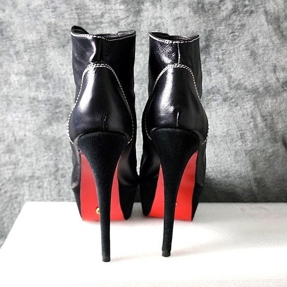 Stilettos Peep Toe Platform Lace-Up Boots with Red bottoms Size 8 - Picture 2 of 13
